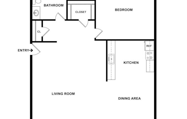 1 bed, 1 bath, 610 sqft, $1,701