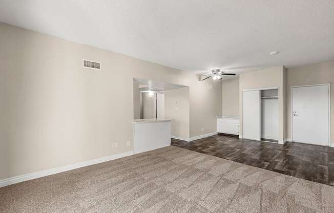 2x2 Living Room and Dining Area at Villa Toscana Apartments in Phoenix Arizona