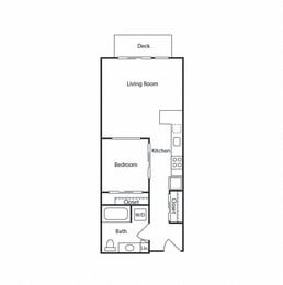 1 bed, 1 bath, 546 sqft, $1,850