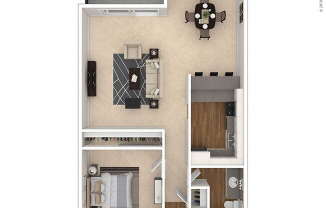 1 bed, 1 bath, 847 sqft, $2,552