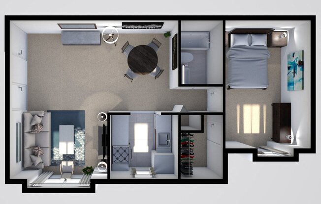 1 bed, 1 bath, $1,221