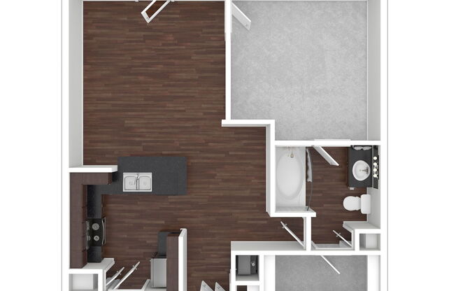 1 bed, 1 bath, 673 sqft, $1,219