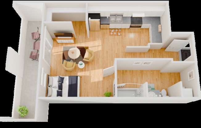 Studio, 1 bath, 448 sqft, $2,475