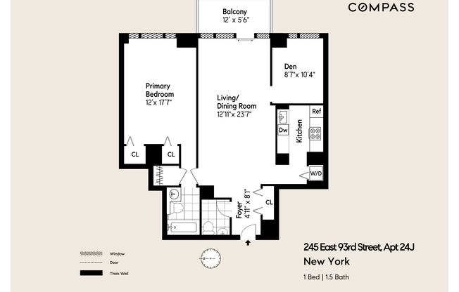 2 beds, 1.5 baths, 961 sqft, $6,000, Unit 24J