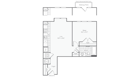 1 bed, 1 bath, 738 sqft, $1,940