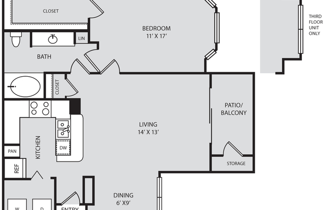 1 bed, 1 bath, 828 sqft, $1,200