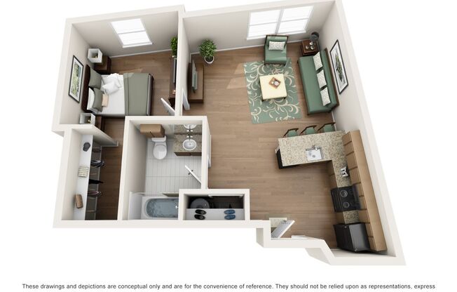 1 bed, 1 bath, 709 sqft, $2,100, Unit 224