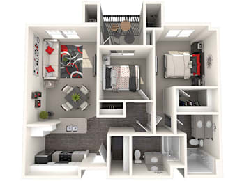 2 beds, 2 baths, 846 sqft, $2,515