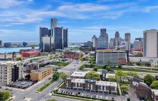 Detroit Skyline at Lafayette Park Place, Detroit, MI, 48207