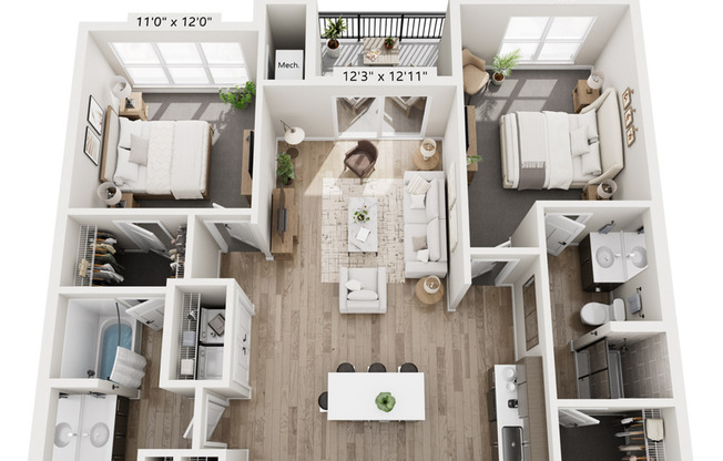 2 beds, 2 baths, 1,140 sqft, $2,110, Unit 8421-238