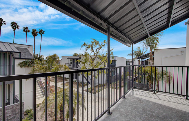 a view of the balcony from the back of the house