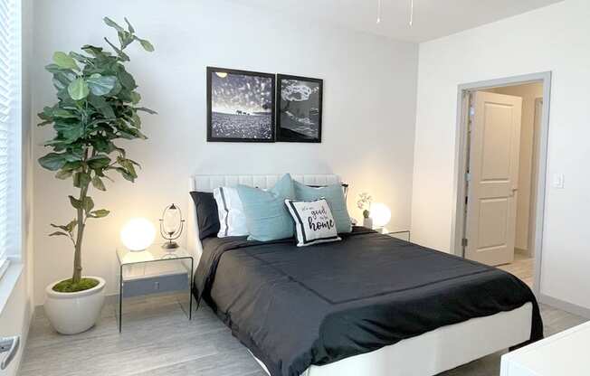 Bedroom with bed at Elevate Apartments, Madison, WI