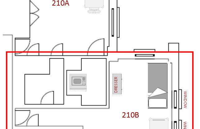 Studio, 1 bath, 325 sqft, $829, Unit 209A