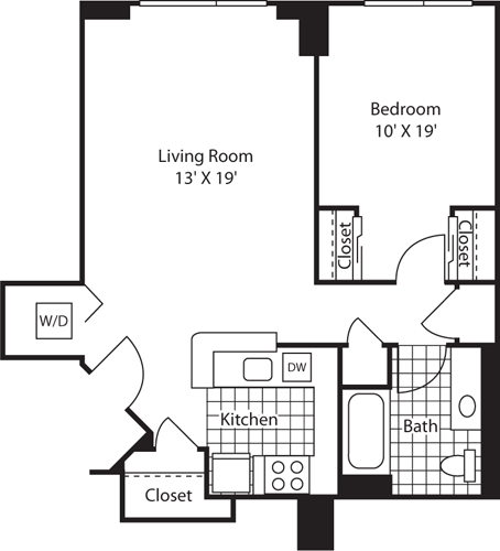 1 bed, 1 bath, 747 sqft, $2,352, Unit 623