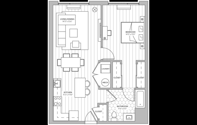 1 bed, 1 bath, 788 sqft, $2,870