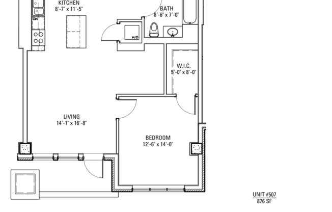 1 bed, 1 bath, 713 sqft, $3,100, Unit 3833-607