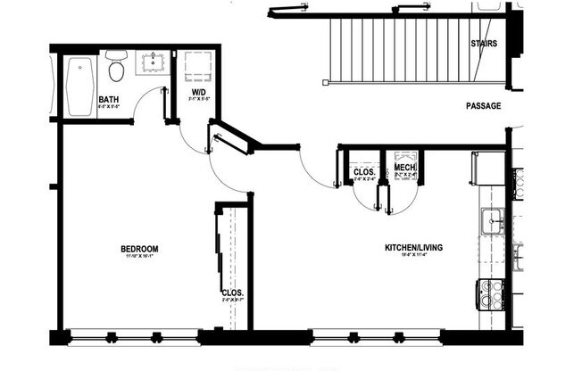 1 bed, 1 bath, 507 sqft, $950, Unit 203