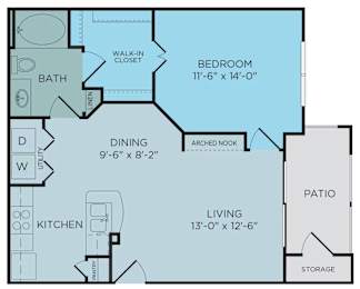 1 bed, 1 bath, 724 sqft, $964