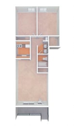 2 beds, 1 bath, 883 sqft, $1,024
