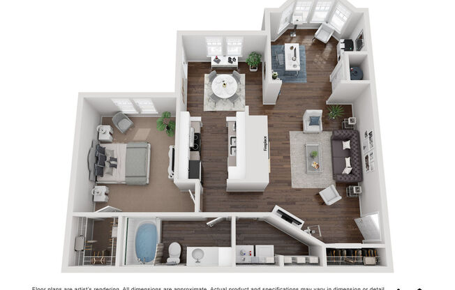 1 bed, 1 bath, 968 sqft, $1,246