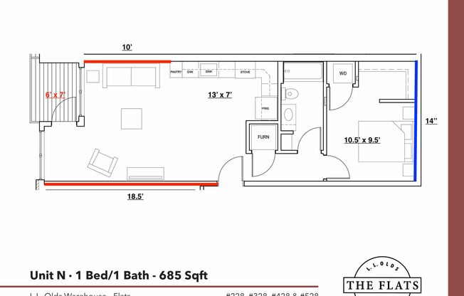 1 bed, 1 bath, 685 sqft, $1,830, Unit 328