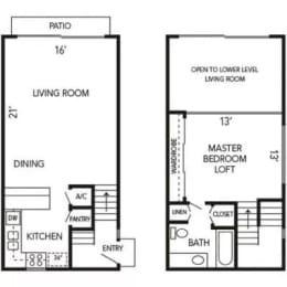 1 bed, 1 bath, 850 sqft, $2,560