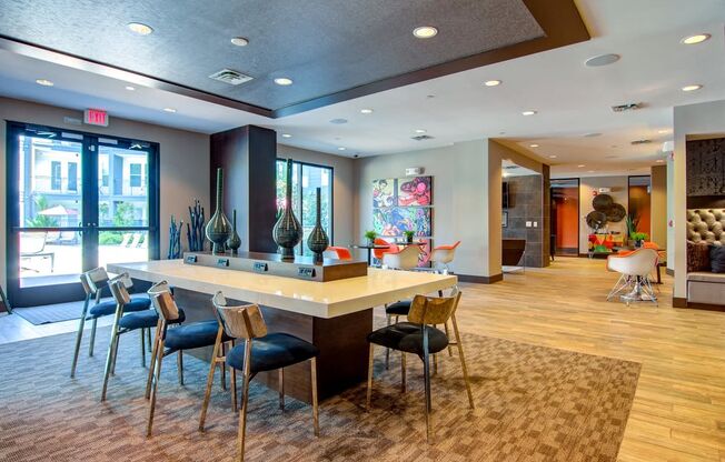 Station R Apartments in Atlanta GA photo of Ultra-Modern Clubroom with a Wi-Fi Café