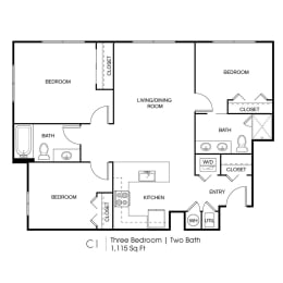 3 beds, 2 baths, 1,115 sqft, $2,145