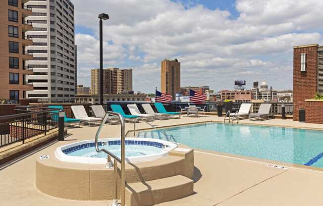 Galtier Towers Apartments in Lowertown, St. Paul, MN Sparkling Rooftop Pool
