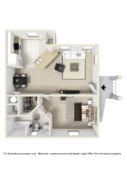 1 bed, 1 bath, 678 sqft, $1,445