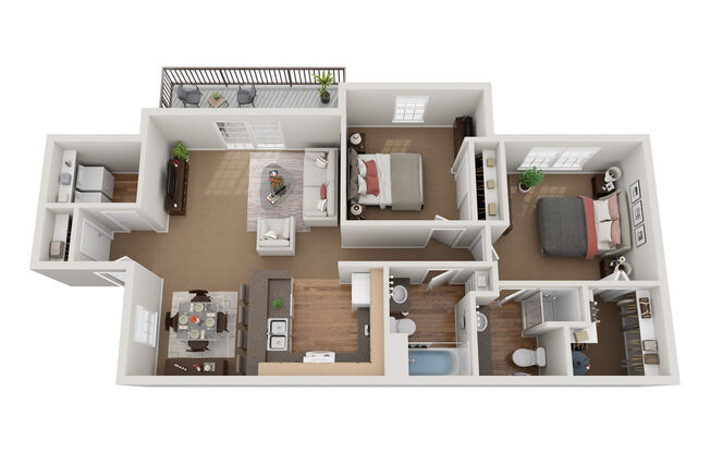 2 beds, 2 baths, 1,043 sqft, $1,707