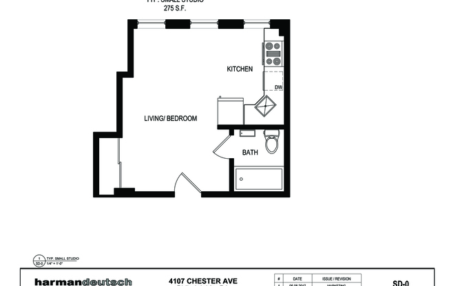 Studio, 1 bath, 290 sqft, $975, Unit 4K