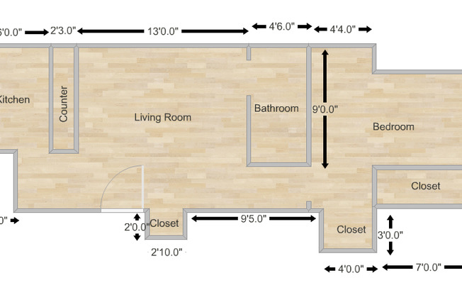 1 bed, 1 bath, 350 sqft, $945, Unit Unit 103