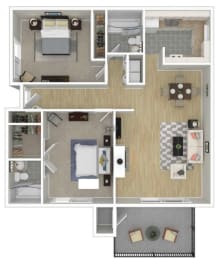 2 beds, 2 baths, 1,149 sqft, $2,025