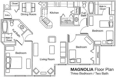 3 beds, 2 baths, 1,184 sqft, $1,534