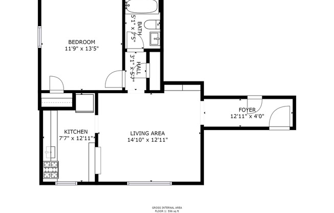 1 bed, 1 bath, 562 sqft, $1,350, Unit 4206A1