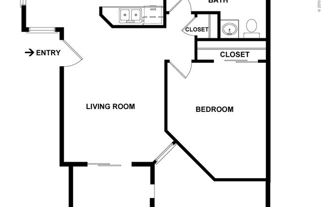 1 bed, 1 bath, 574 sqft, $1,477