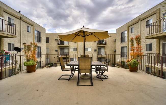 Balcony Sitting Area at Park Merridy, Northridge, 91325