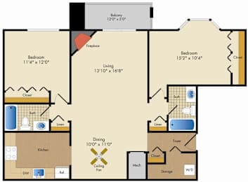 2 beds, 2 baths, 1,160 sqft, $2,389