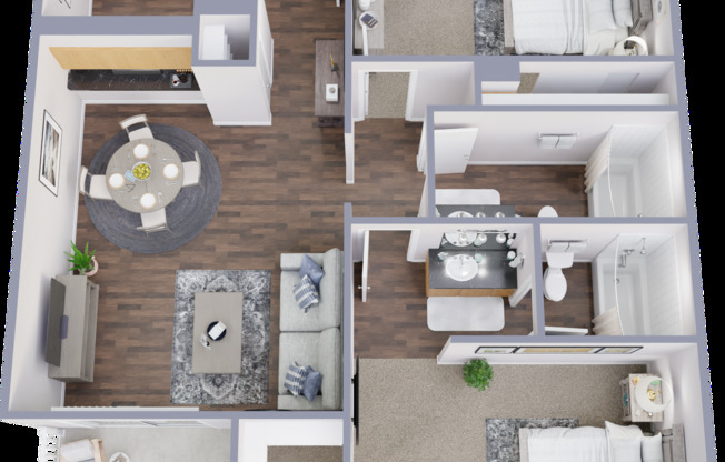 2 beds, 2 baths, 900 sqft, $1,199