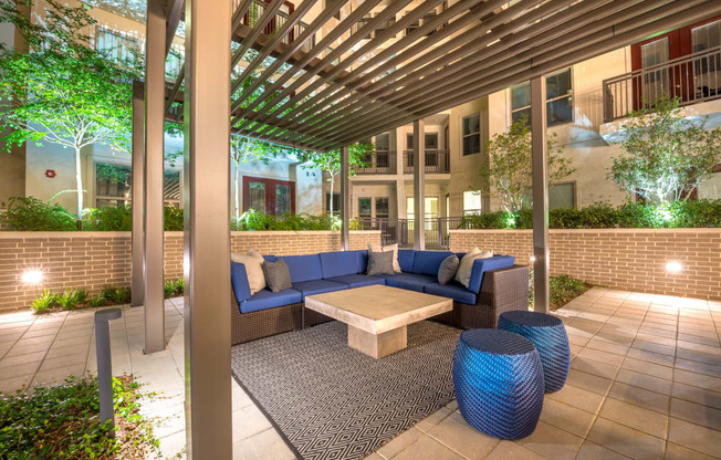 Outside sitting area in the middle of courtyard