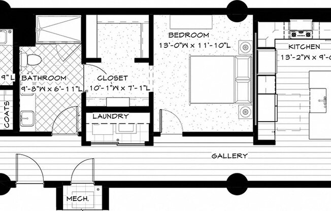 1 bed, 1.5 baths, 1,180 sqft, $2,073