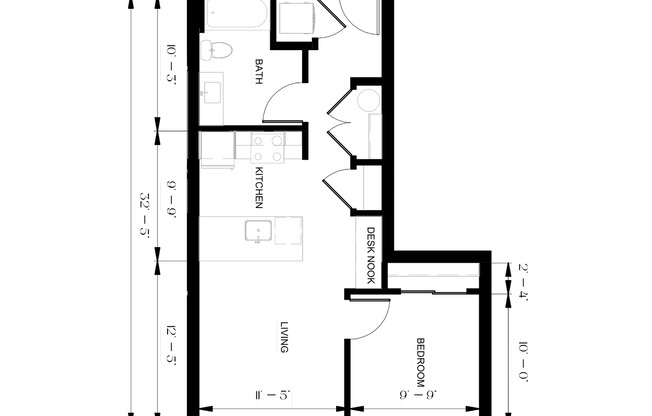 1 bed, 1 bath, 592 sqft, $2,795, Unit 506