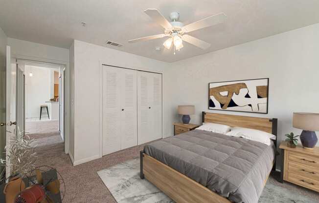 Virtually Staged Bedroom at Pinewood Apartments, Houston, TX 77396