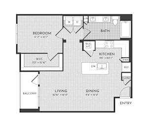 1 bed, 1 bath, 874 sqft, $1,193