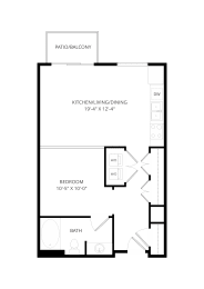 Studio, 1 bath, 644 sqft, $1,440