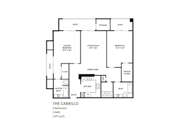 2 beds, 2 baths, 1,477 sqft, $4,235