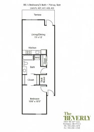 1 bed, 1 bath, 714 sqft, $1,890