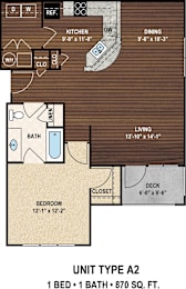 1 bed, 1 bath, 870 sqft, $1,615