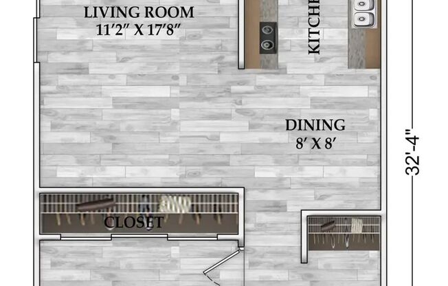 1 bed, 1 bath, 710 sqft, $725, Unit W309